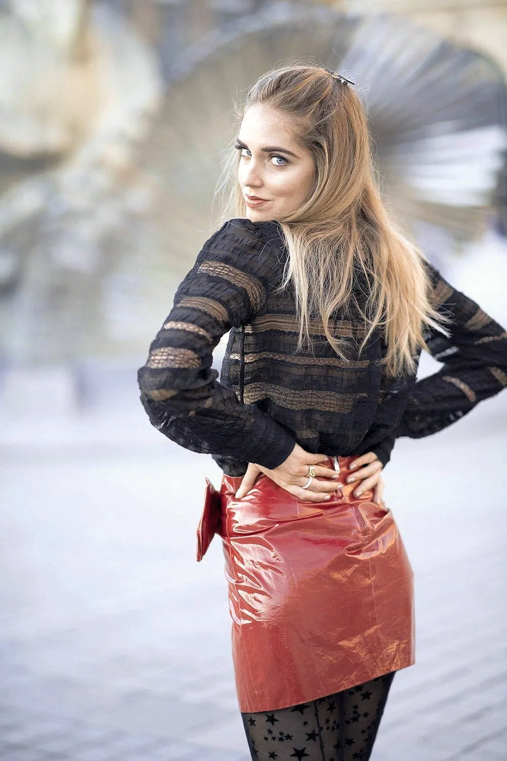 Chiara Ferragni Leather Dress