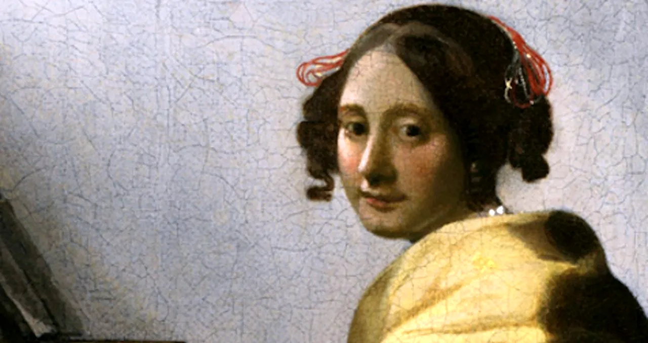 Картина дама у верджинела 1830