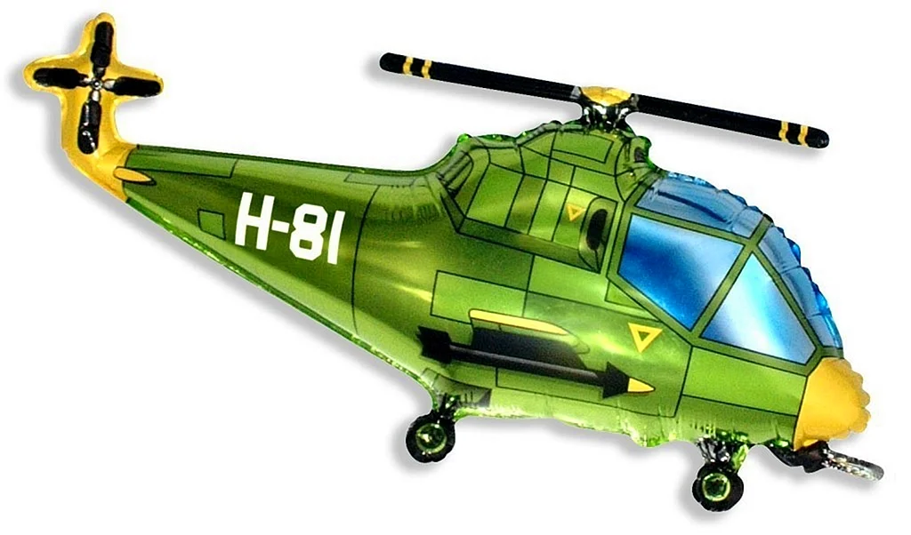 1207-0943 Ф фигура/11 вертолет зеленый/fm