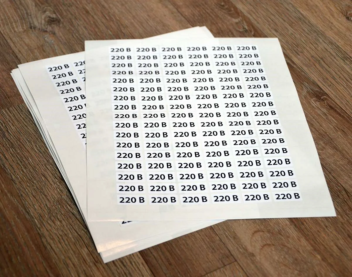 220 Вольт наклейки для печати на розетки