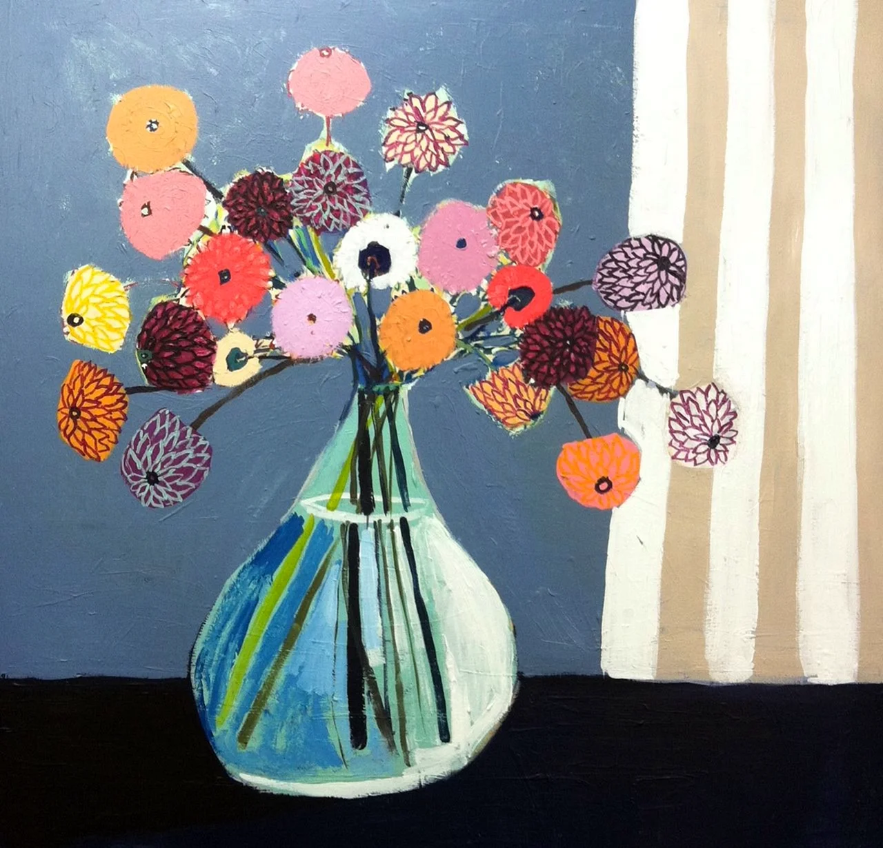 Абстрактная картина ваза с цветами