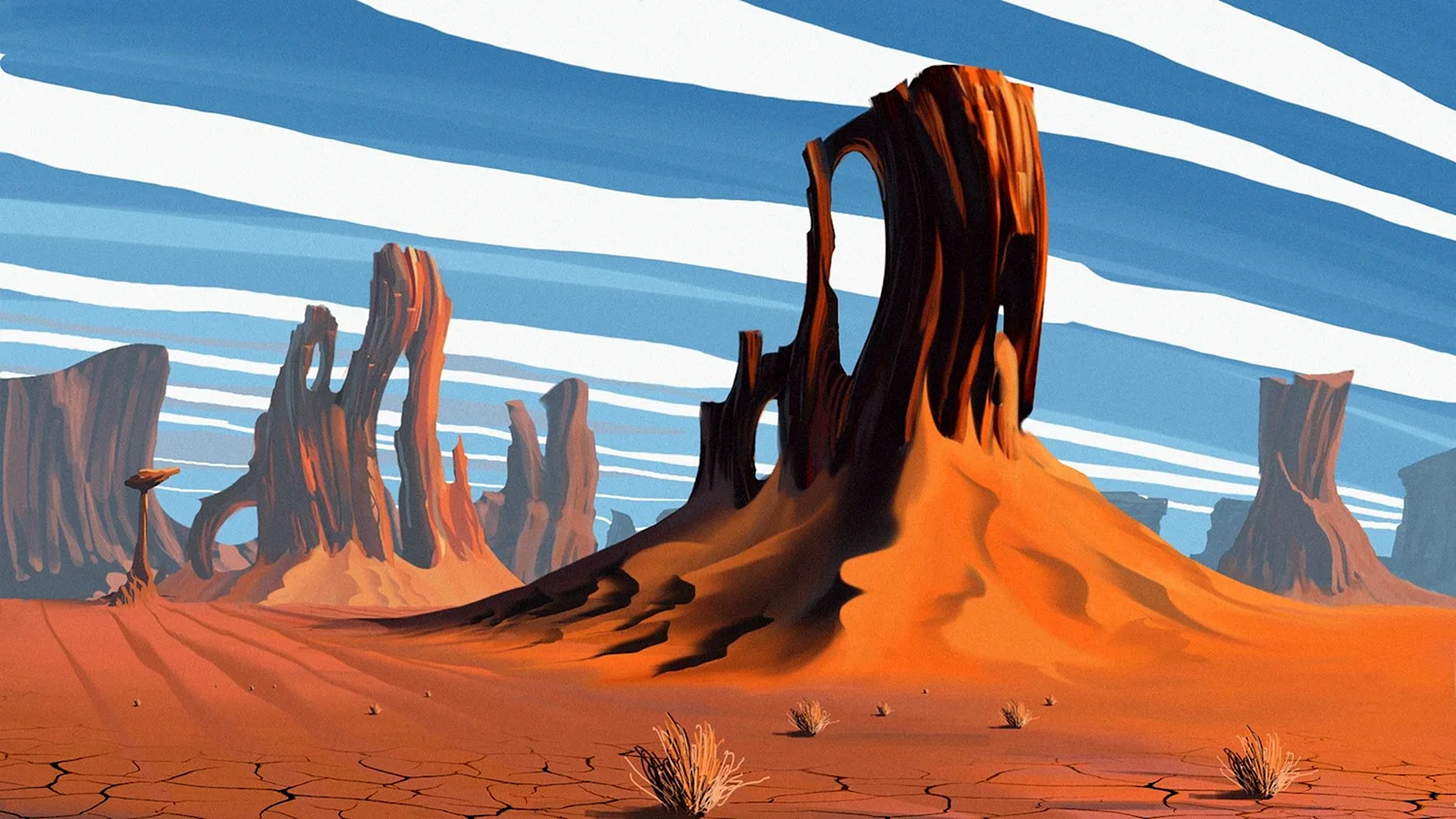 Adobe Illustrator пустыня