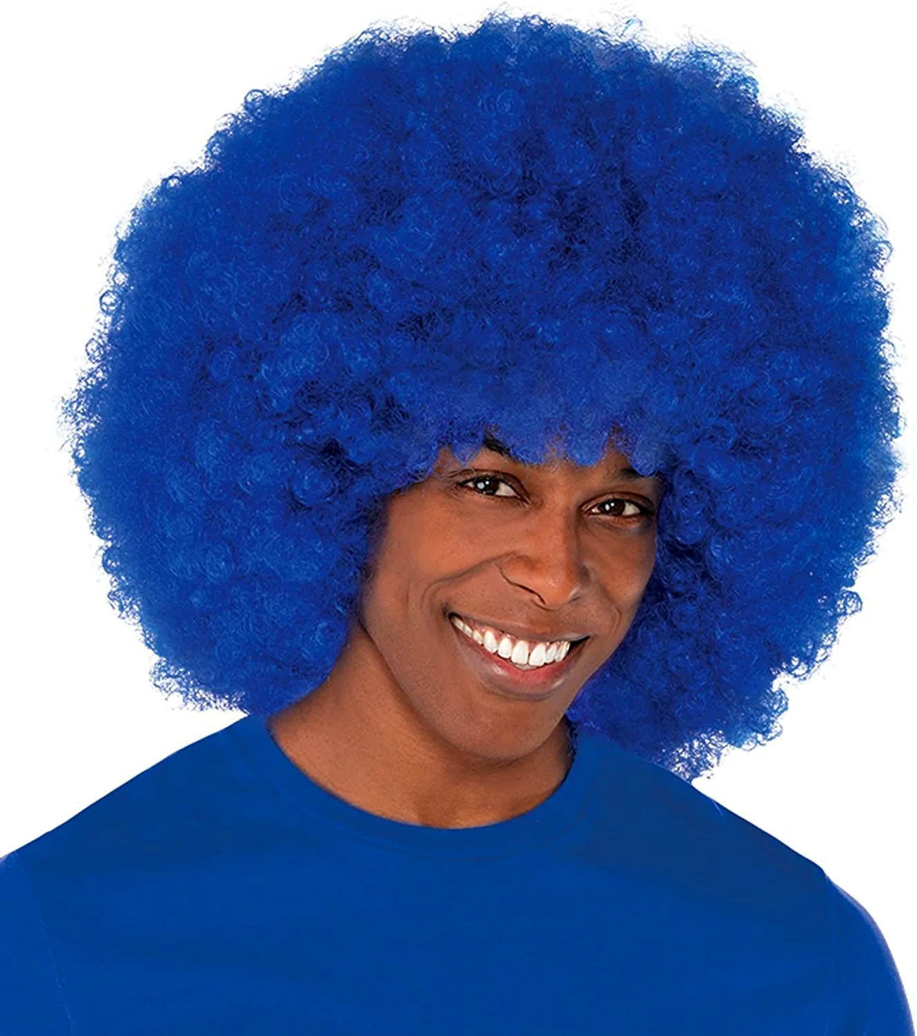 Негр с синими волосами