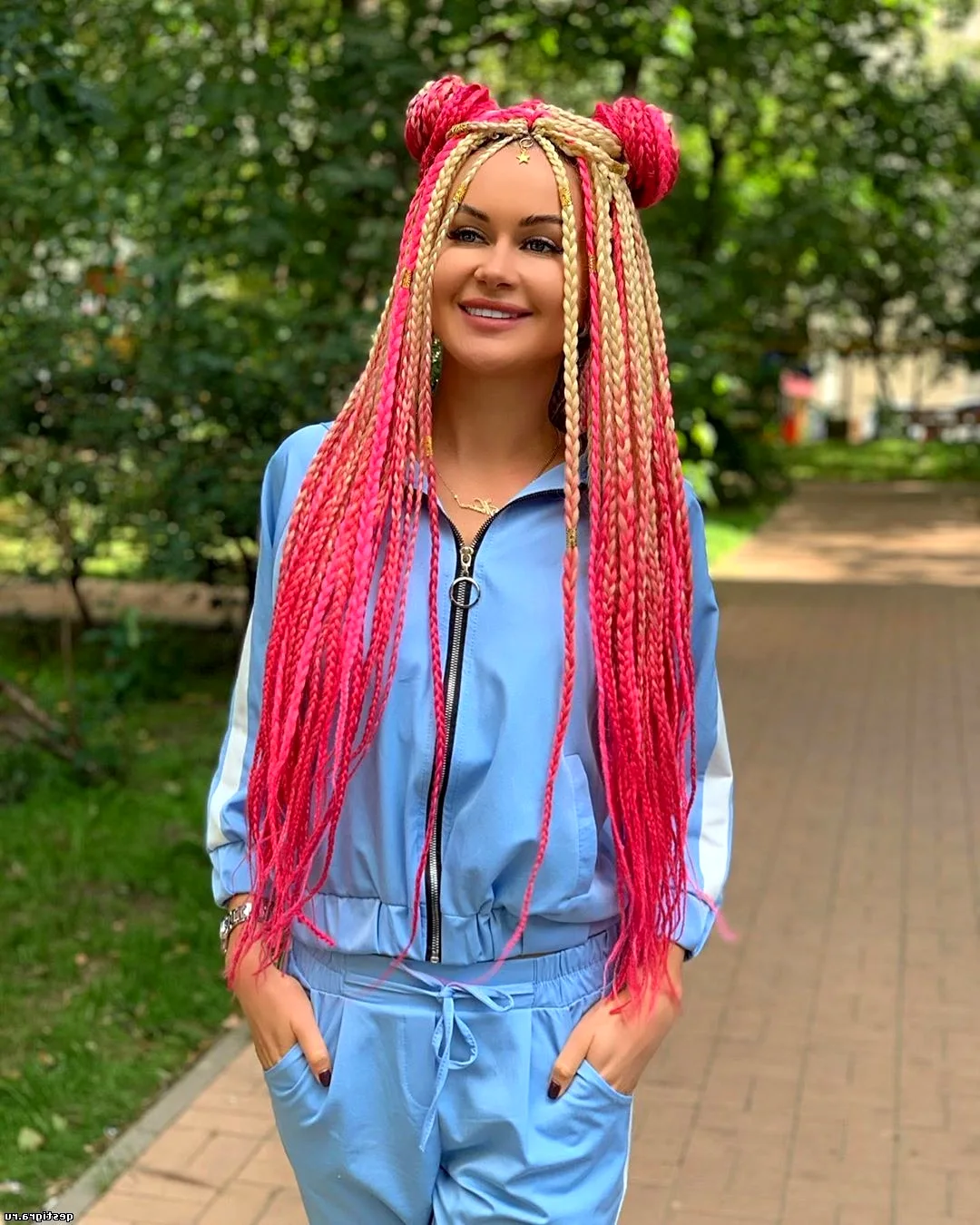 Афрокосы 2 косы с канекалоном