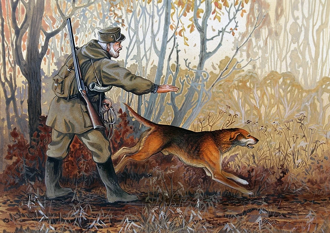 Александр Дегтев картины про охоту