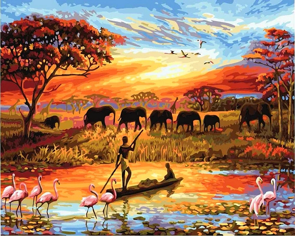 Алмазная мозаика картина слоны на природе