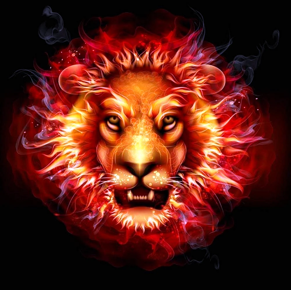Алмазная мозаика Огненный Лев