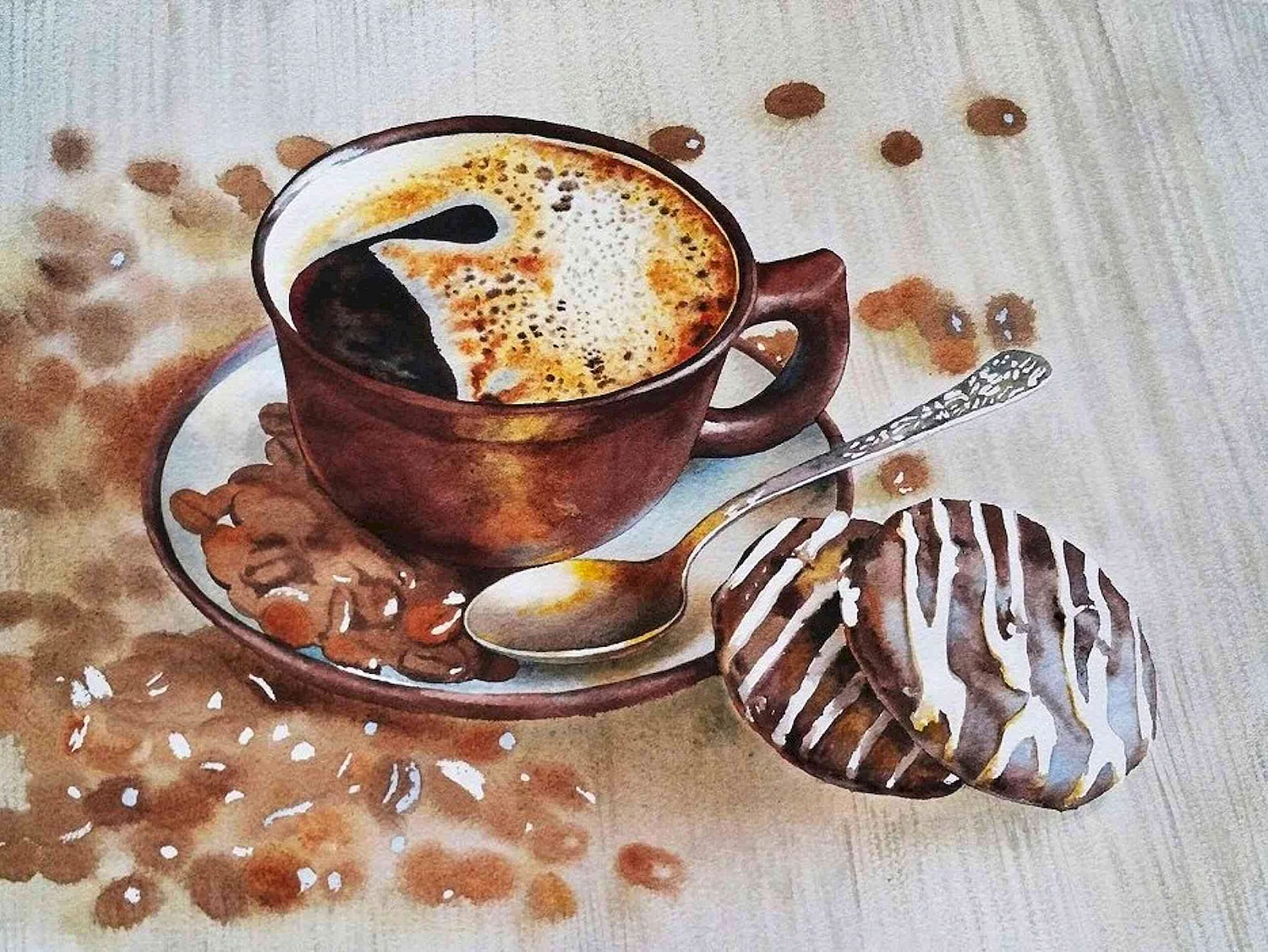 Алмазная живопись картина coffe