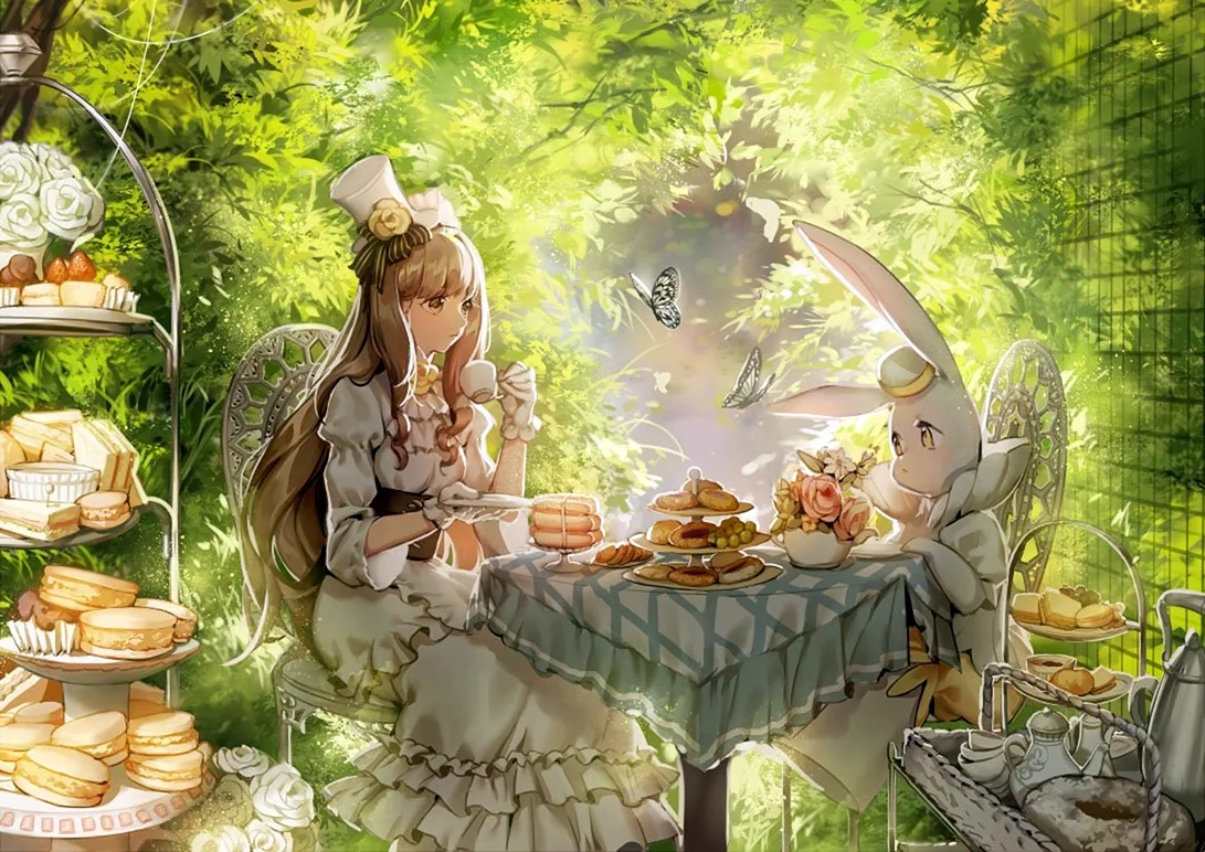 Аниме Алиса в стране чудес чаепитие
