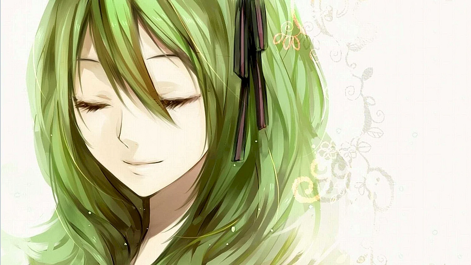 Аниме девушка с зелеными волосами