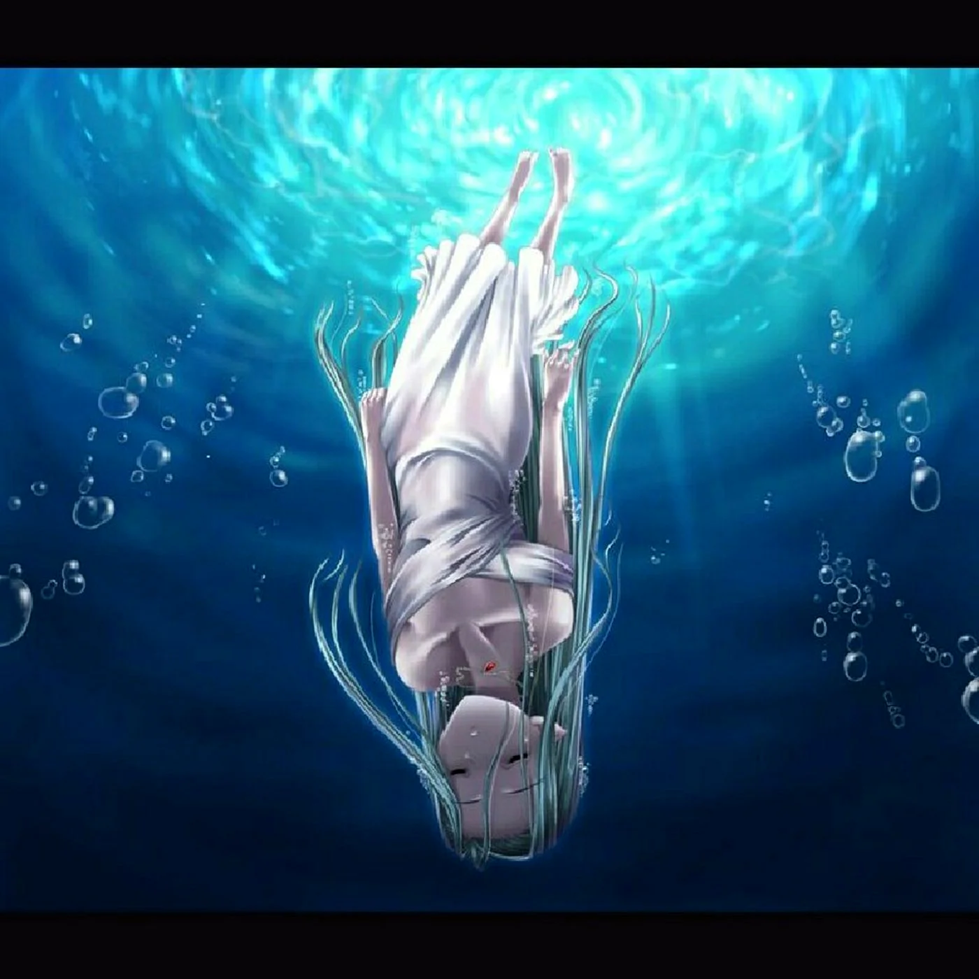 Аниме девушка в воде