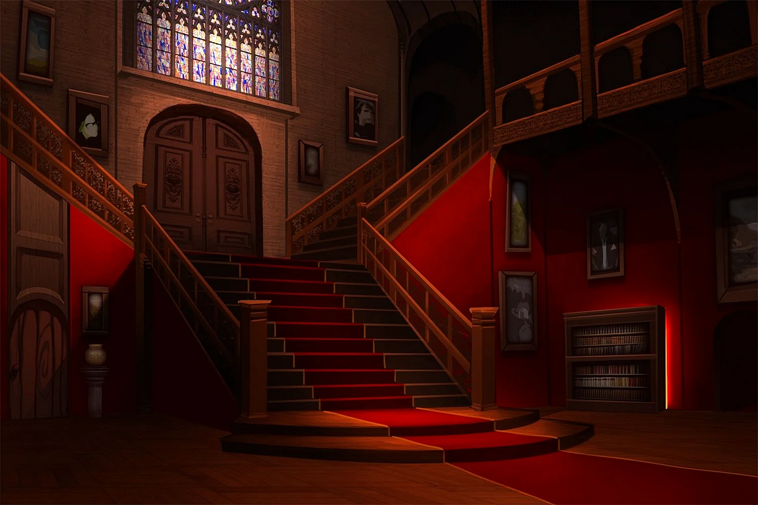 Аниме тёмный дворецкий поместье коридор