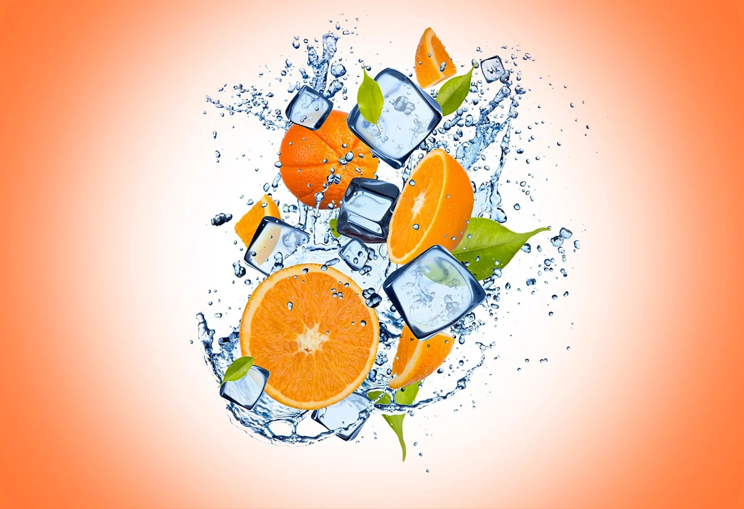 Апельсин брызги воды