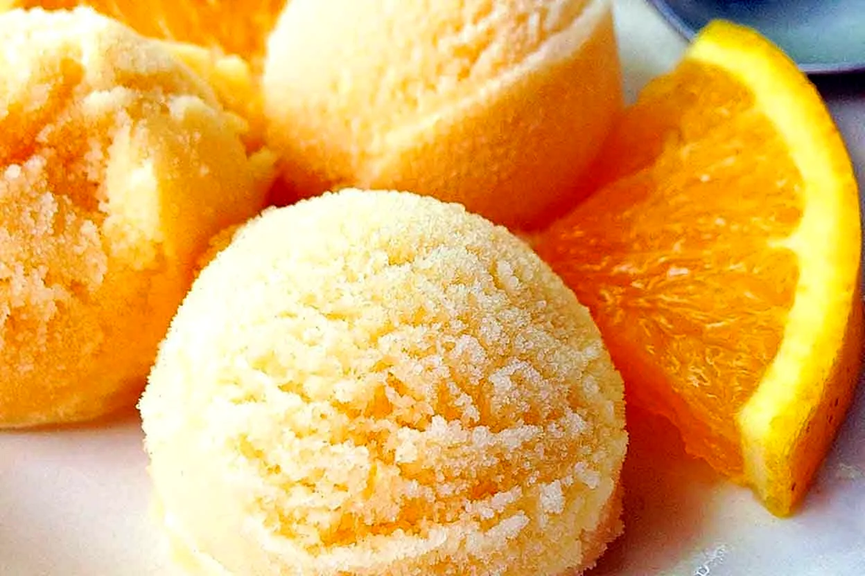 Апельсиновый щербет мороженое