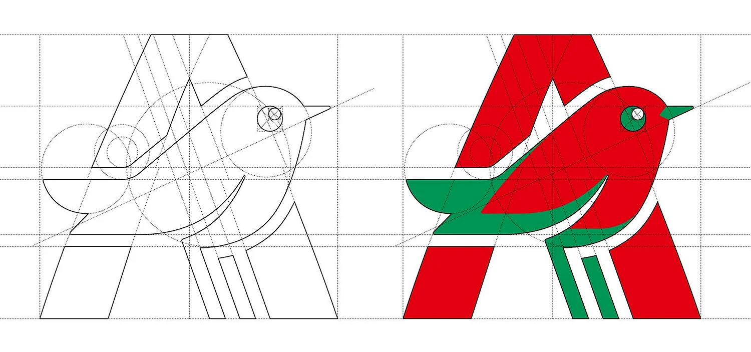 Ашан логотип птица