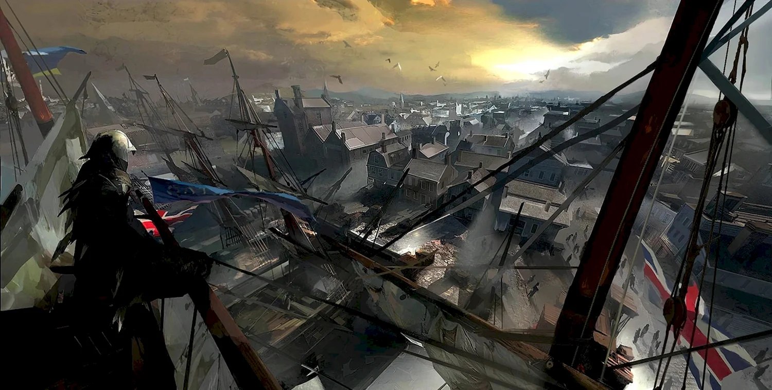 Assassins Creed 3 концепт арт город