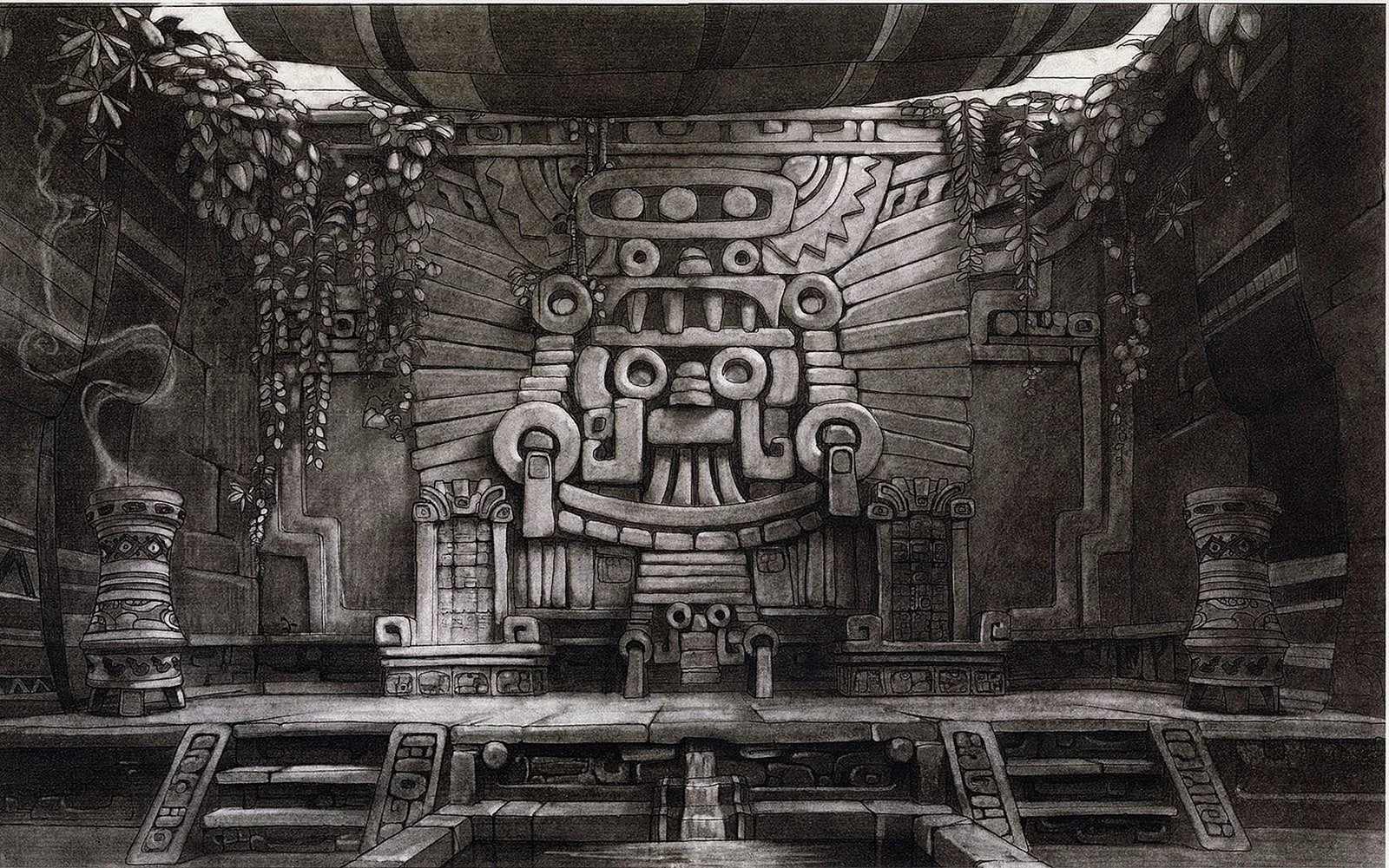 Ацтекский храм изнутри