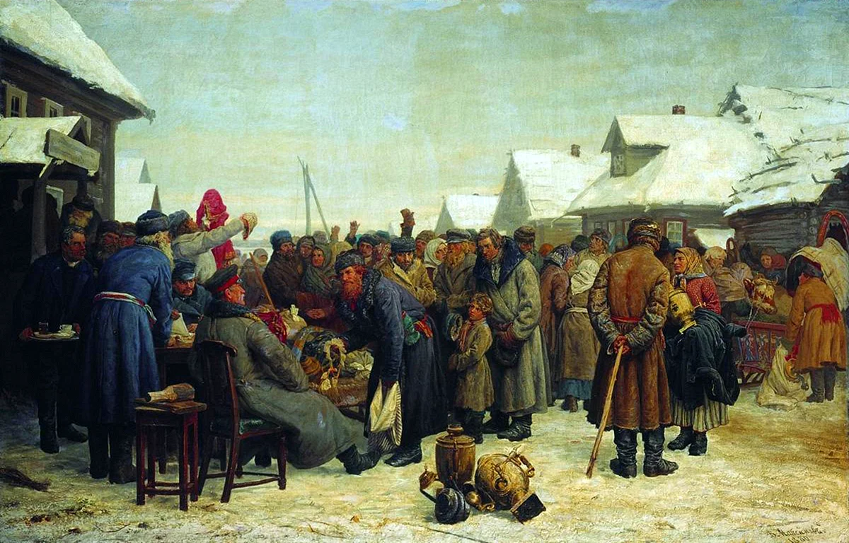 «Аукцион за недоимки». Василий Максимов, 1881-1882