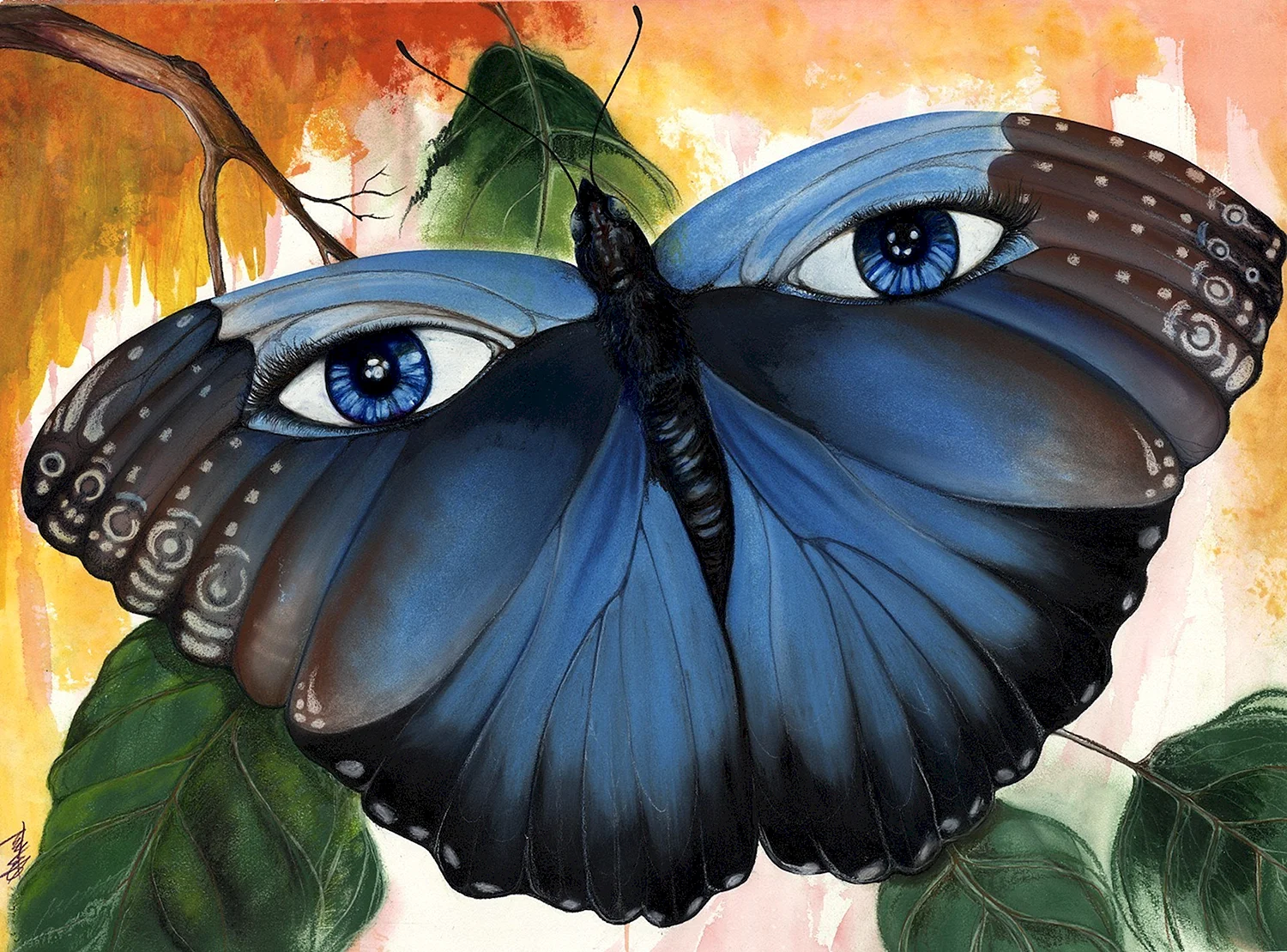 Бабочка с глазами на крыльях