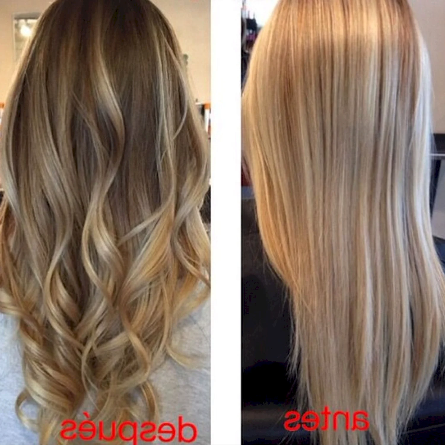 Балаяж на светло русые волосы до и после