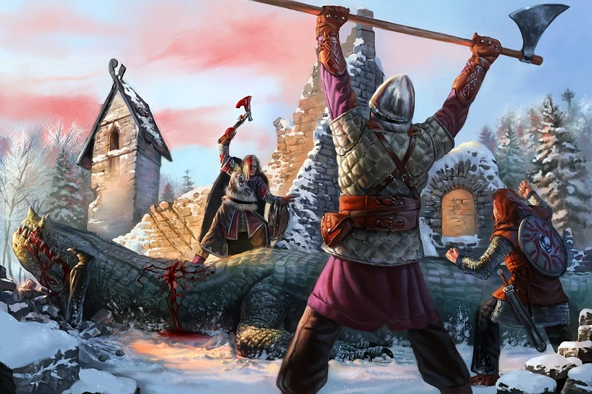 Битва воинов Викинги Варяги славяне
