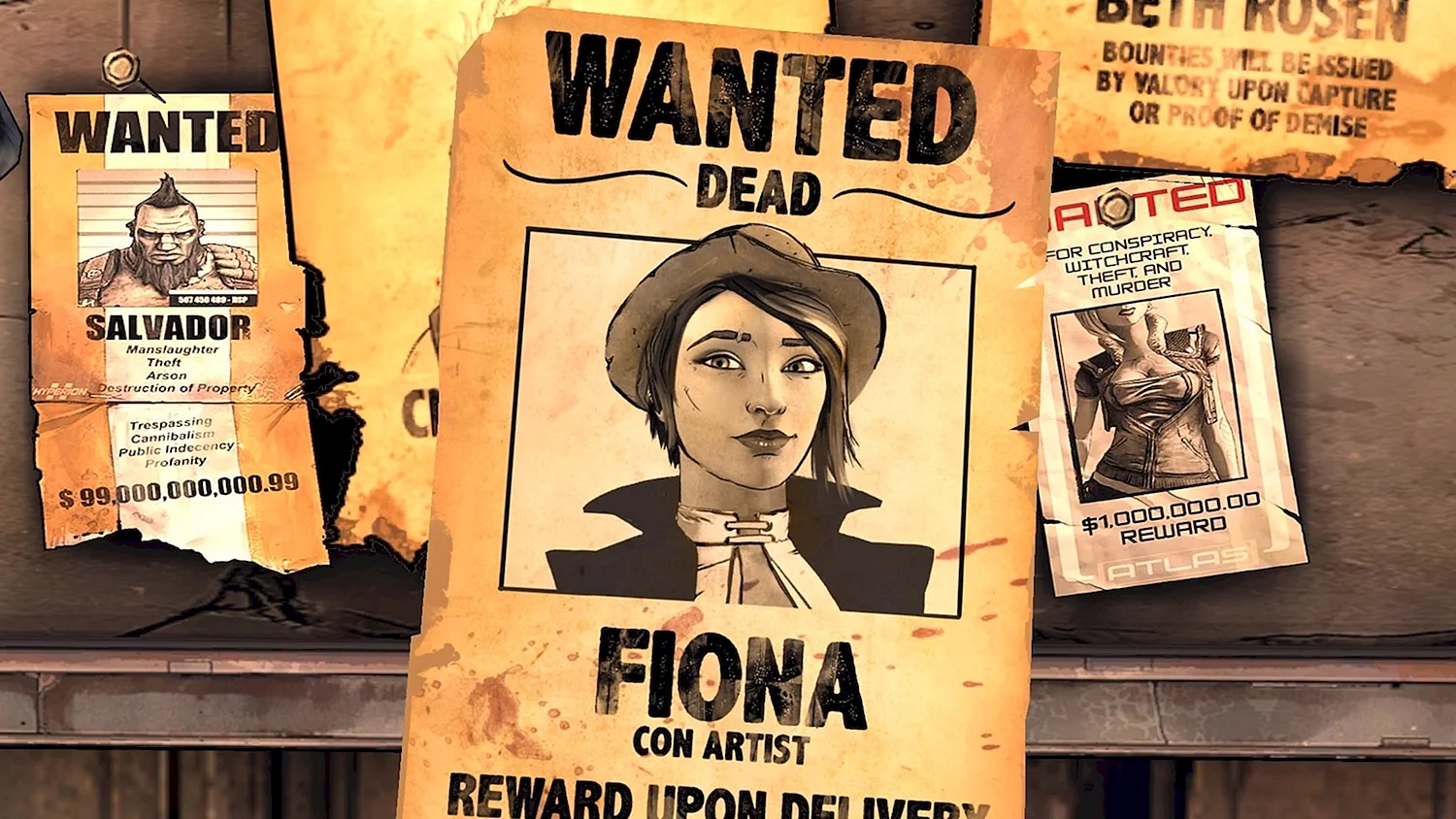 Borderlands 2 wanted posters