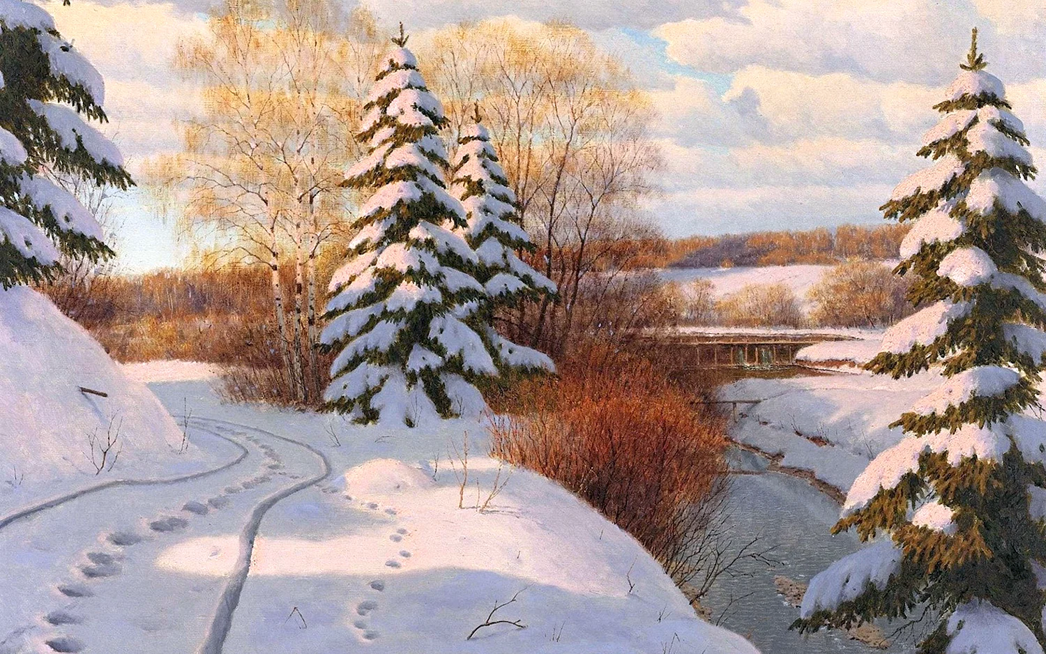 Борис Бессонов (1862-1934). Зимний пейзаж.