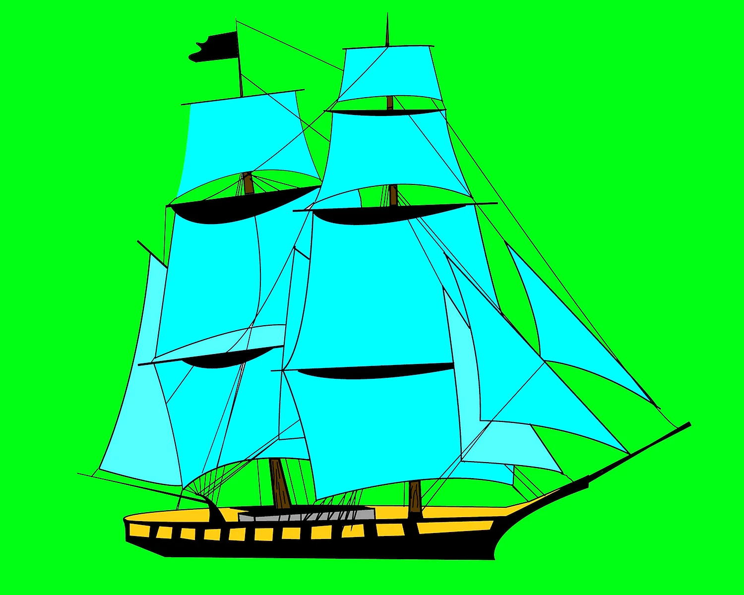 Бригантина корабль для детей
