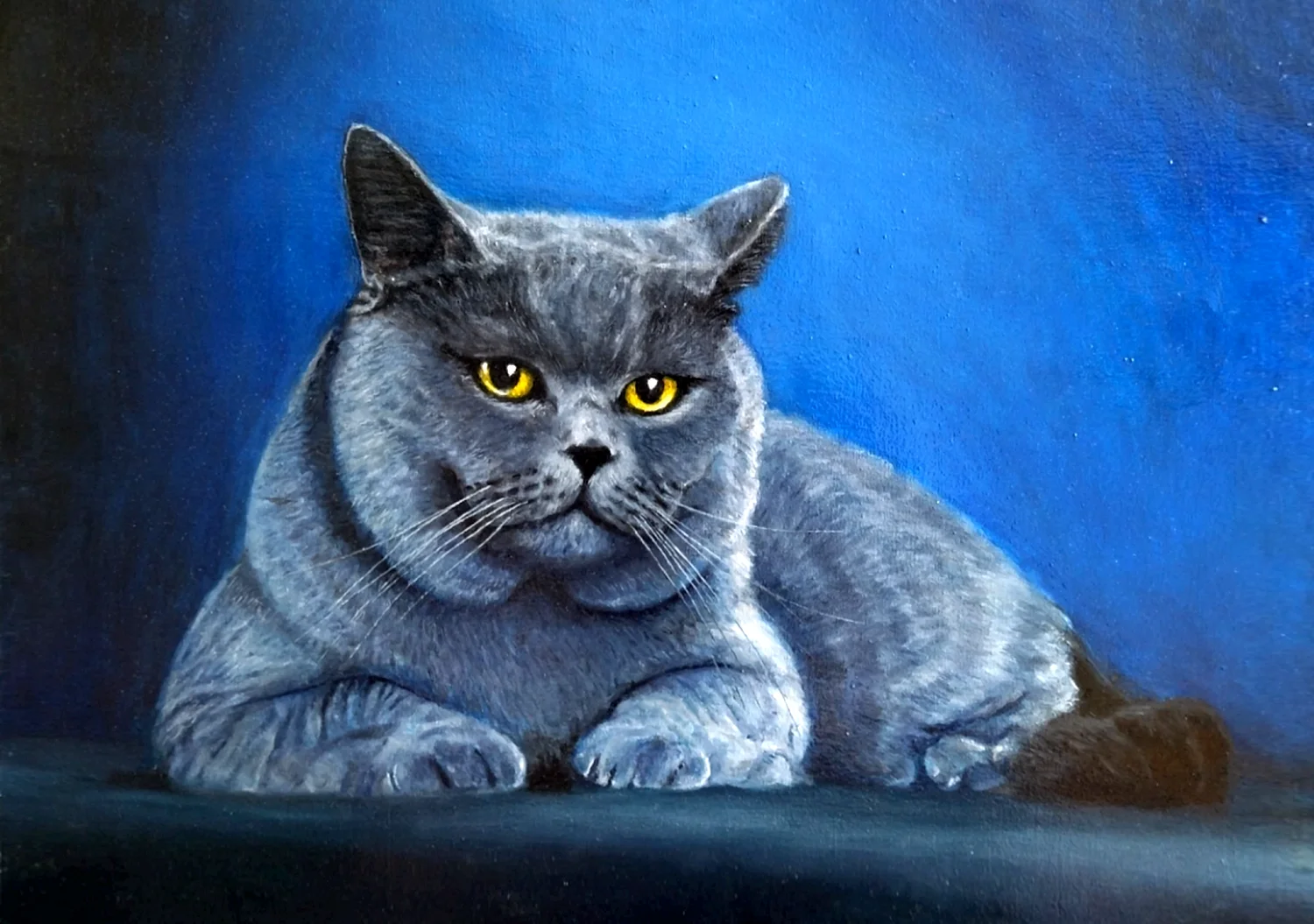 Британский кот живопись