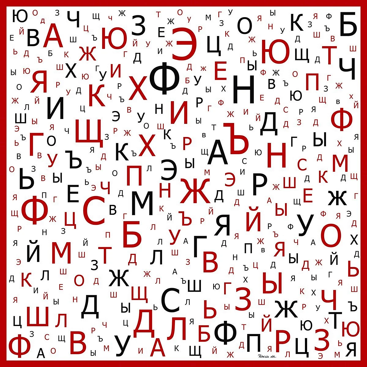 Буквы алфавита в разброс