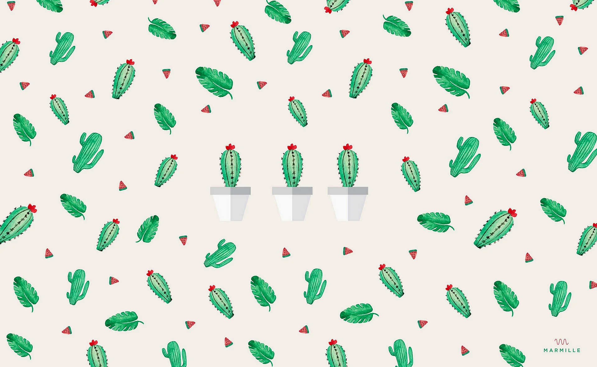 Бумага для скрапбукинга с кактусами