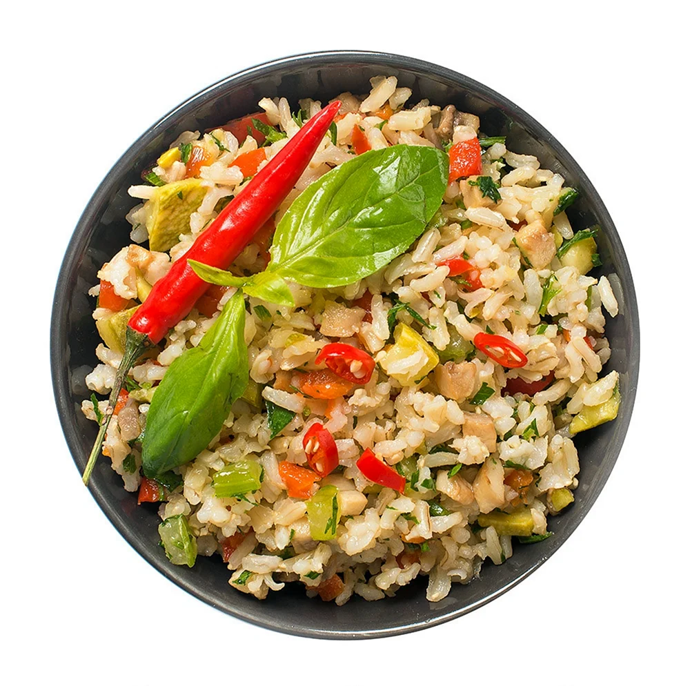 Бурый рис с овощами