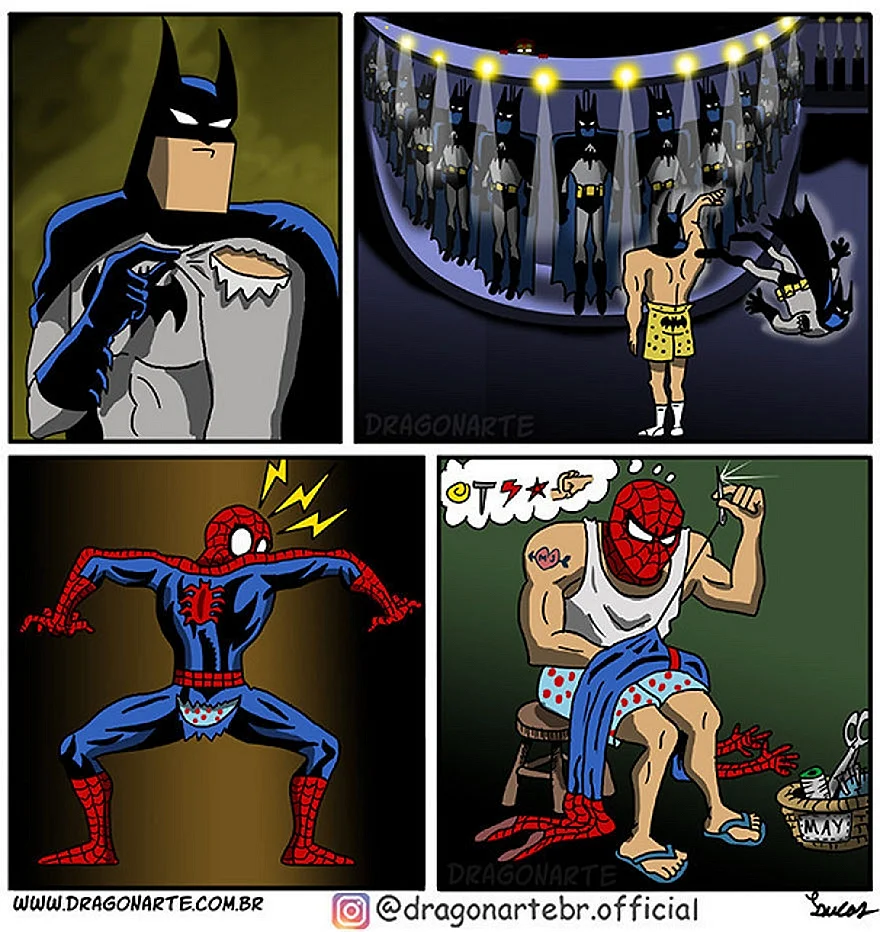 Человек паук и Бэтмен комикс