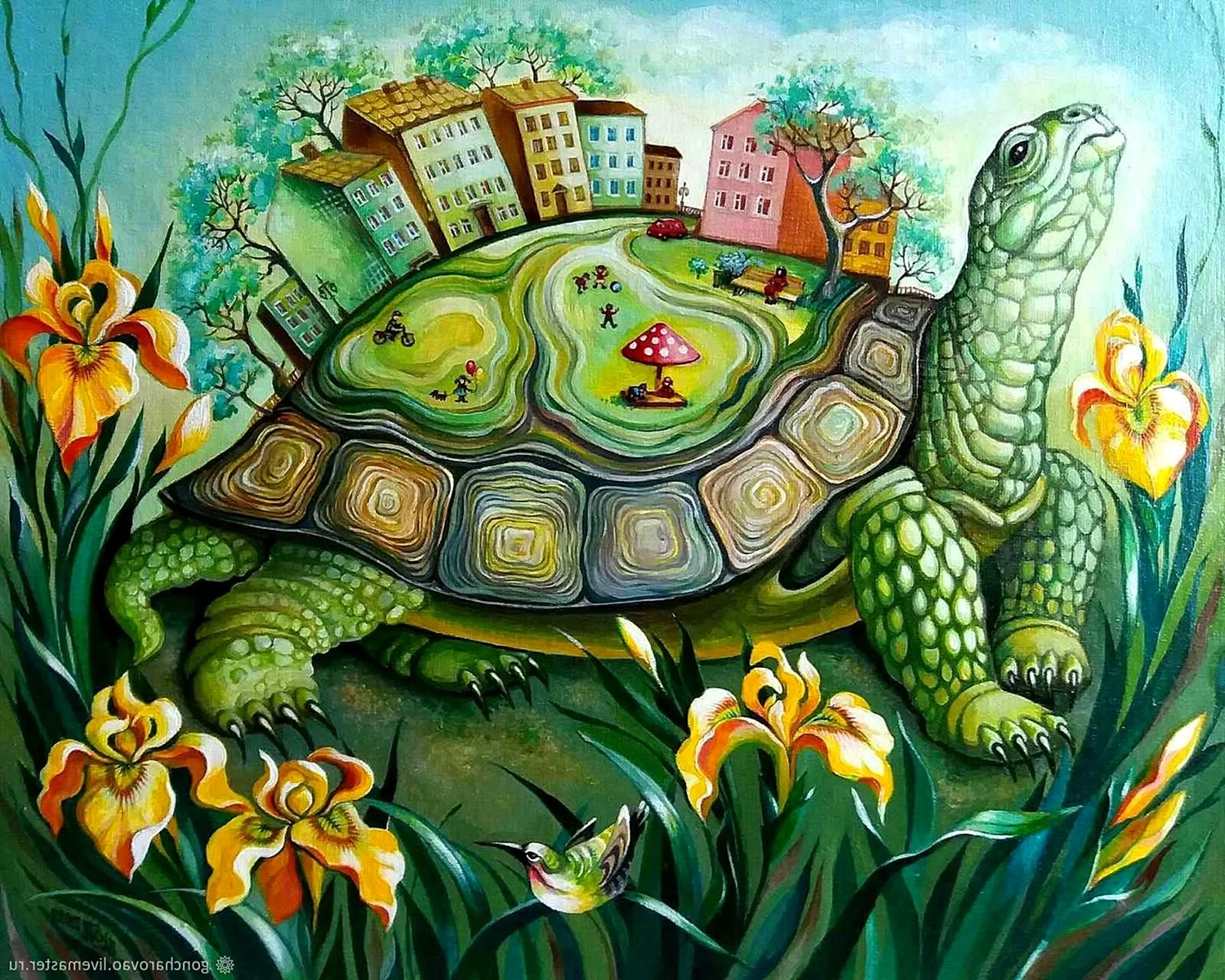 Черепаха живопись
