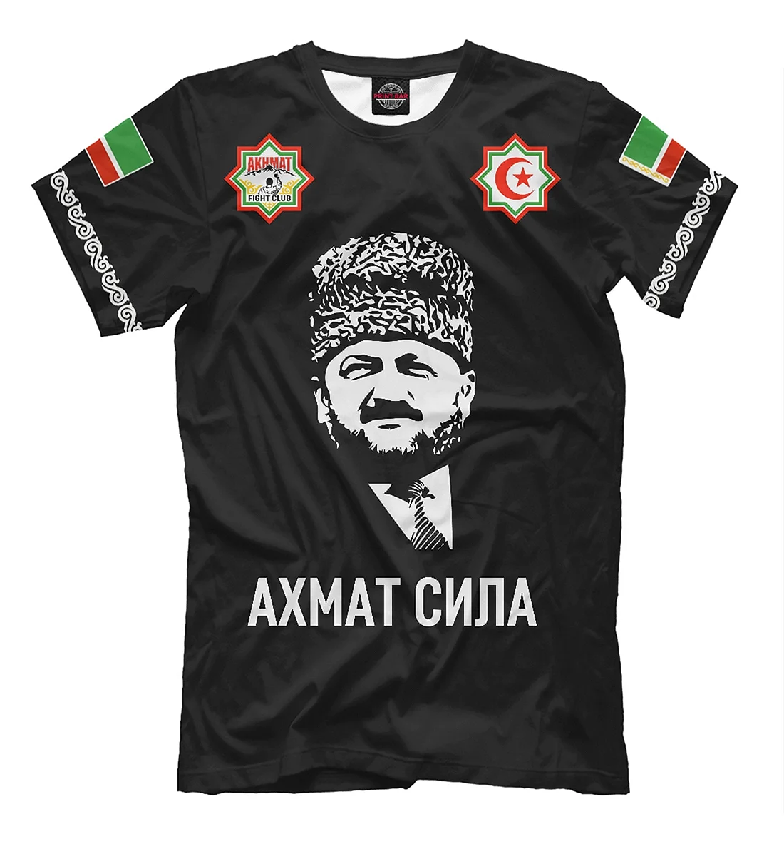 Черная футболка мужская Akhmat Sila