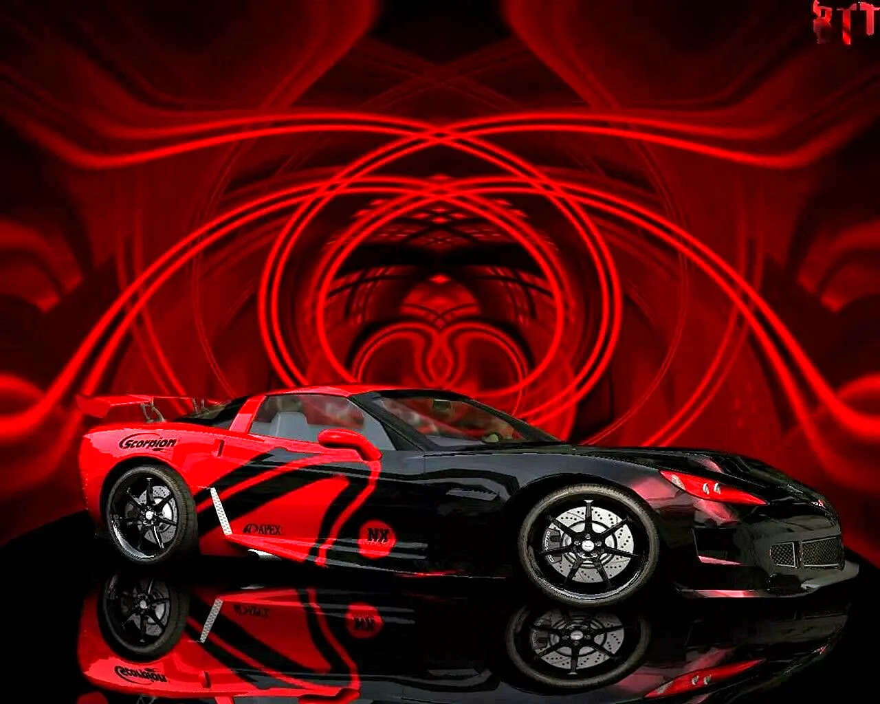 Черно красная машина