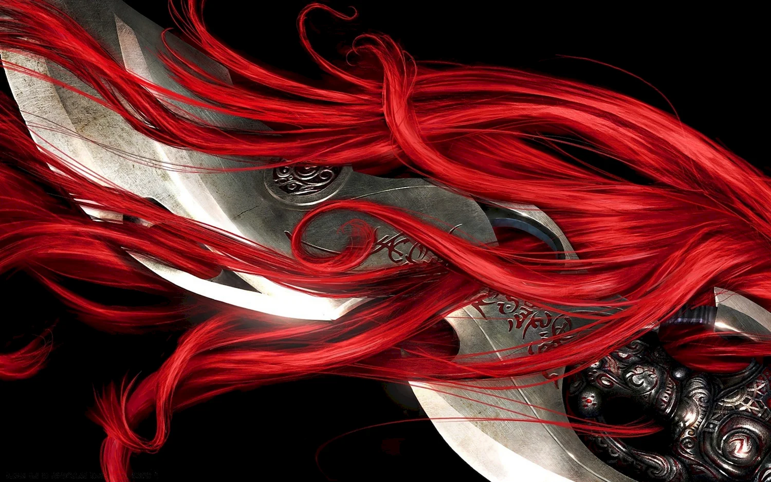 Черно красные волосы арт
