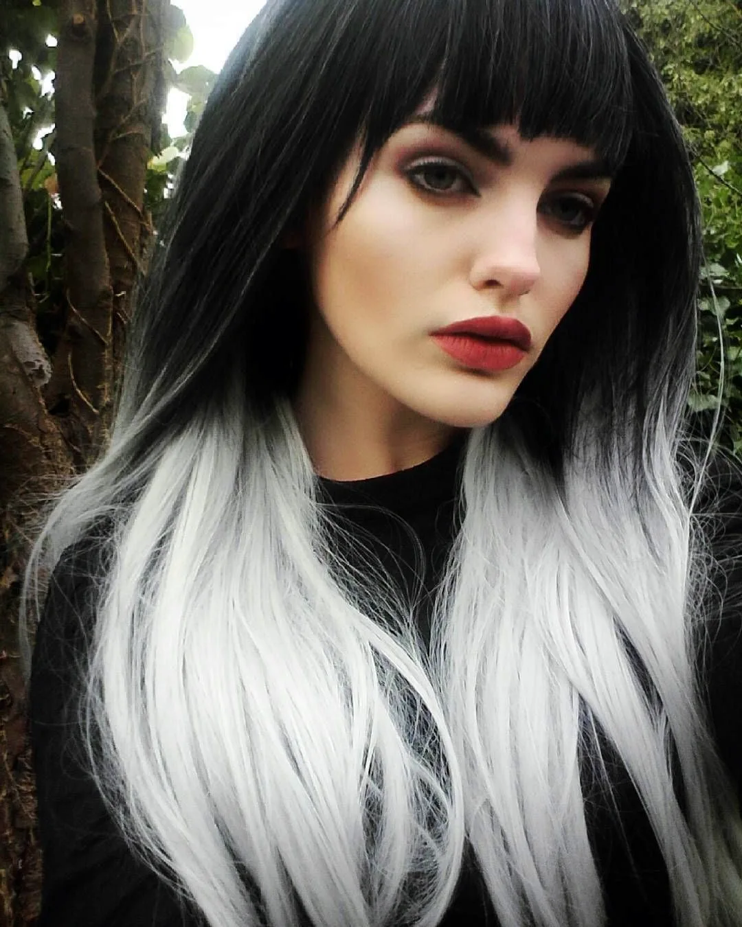 Черно белая покраска волос