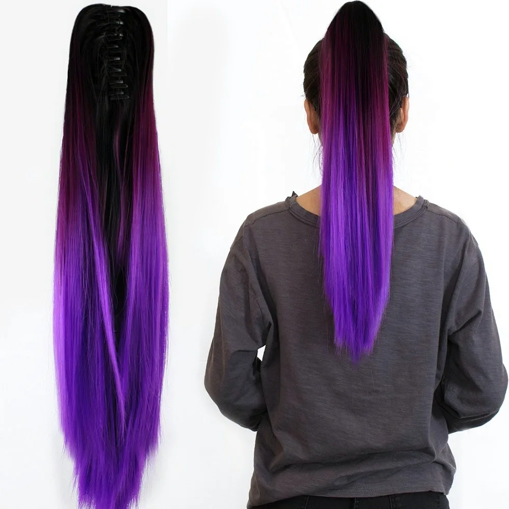 Черные волосы с фиолетовыми кончиками