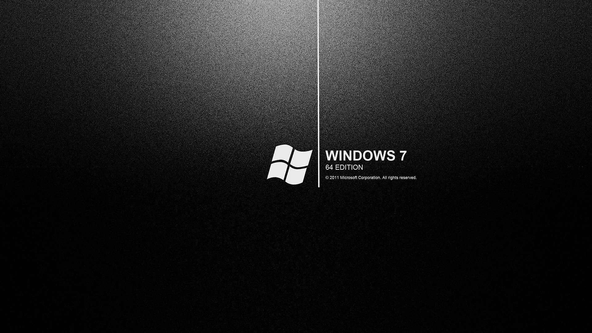 Черный фон рабочего стола Windows 7
