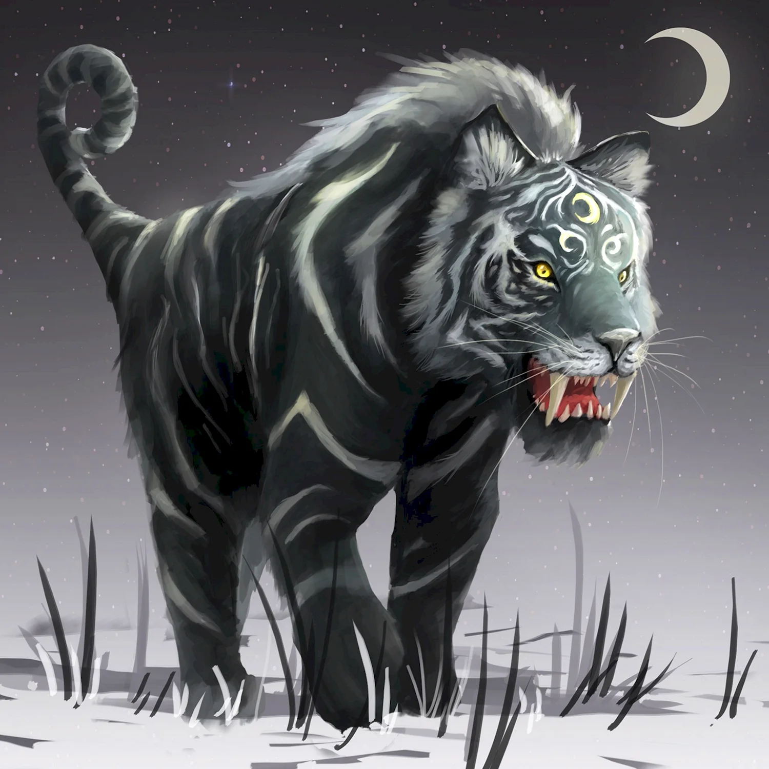 Черный тигр арт