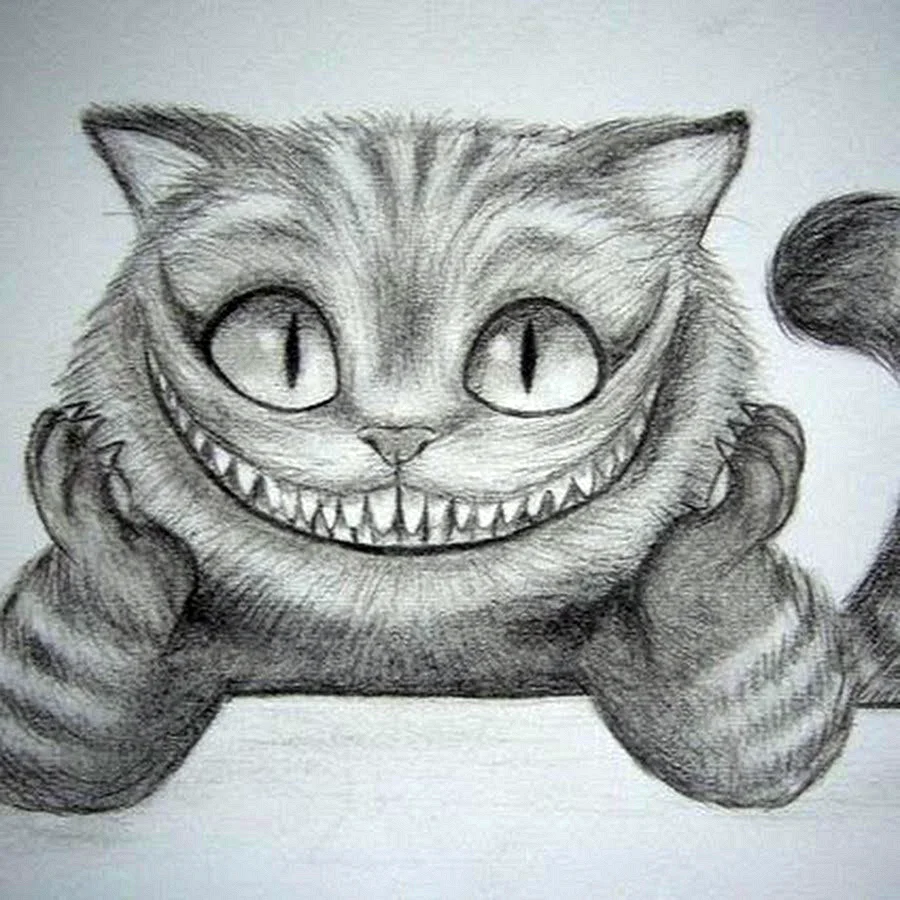 Чеширский кот из Алисы в стране чудес рисунки карандашом