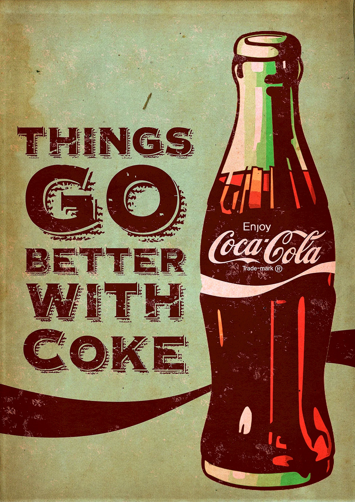 Coca Cola Винтаж ретро Постер