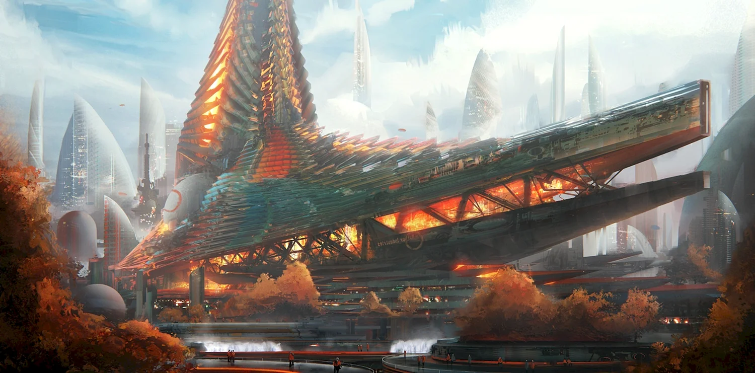 Concept Art Sci-Fi город