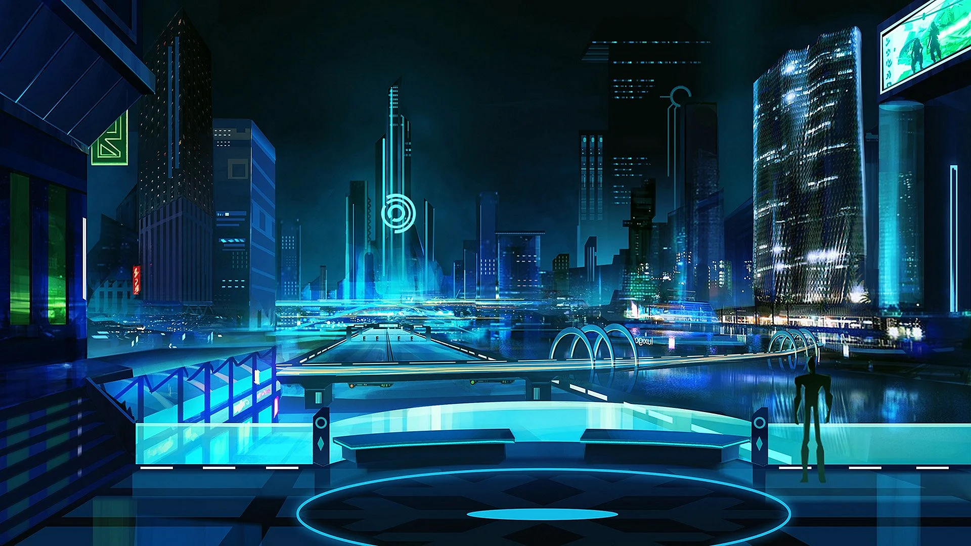 Cyberpunk City фон