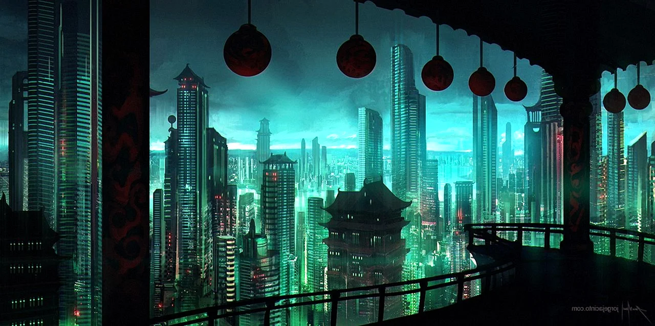 Cyberpunk Китай Art