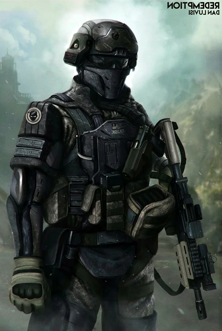 Cyberpunk наемник солдат