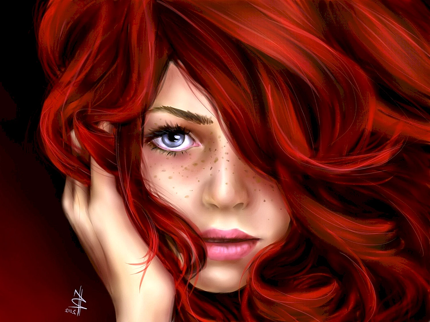 Даяна Кранк с бордовыми волосами