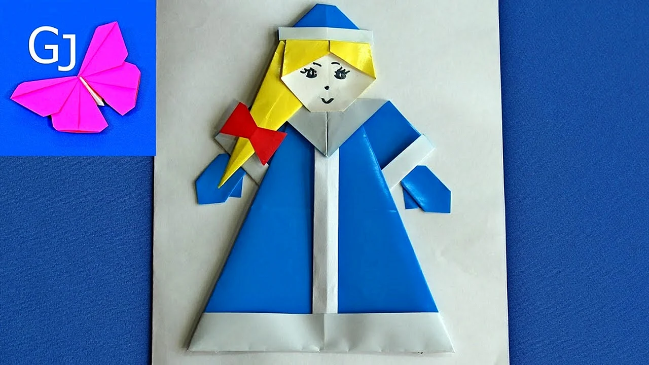 Дед Мороз и Снегурочка оригами для детей