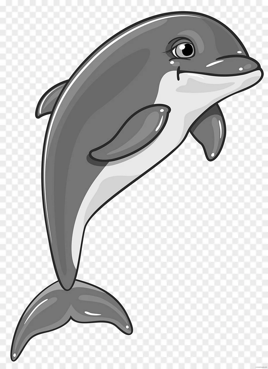 Дельфин мультяшный вид спереди